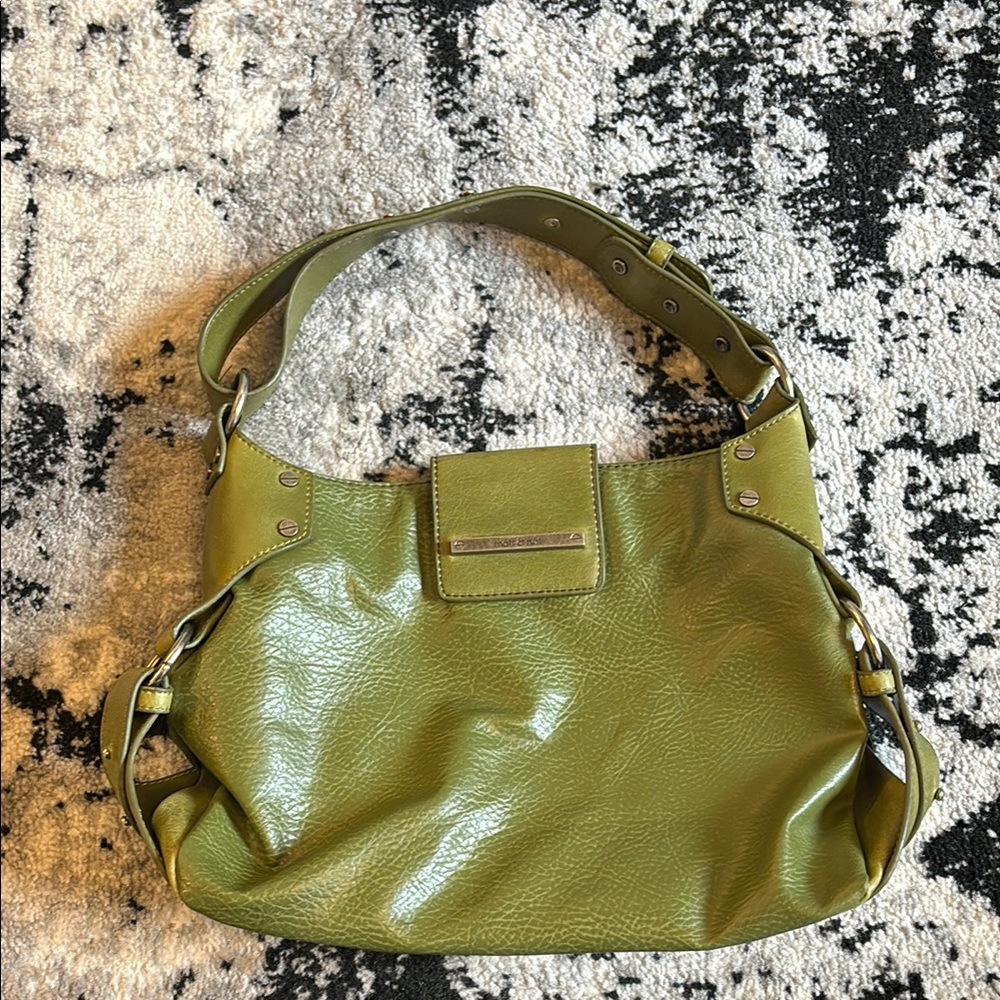 Vintage Green Leather Shoulder Bag